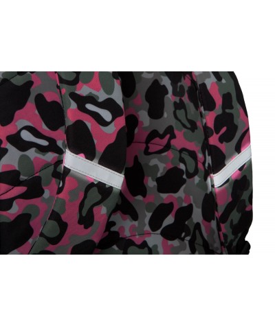 Różowy plecak moro z naszywkami lekki miejski CoolPack Cross Camo Pink z odblaskami