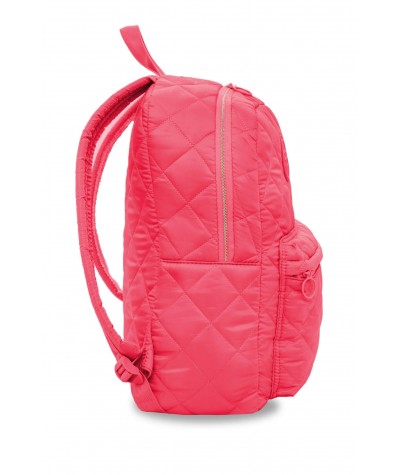 Koralowy plecak pikowany puchowy dla dziewczyny CoolPack Ruby Coral Touch bok