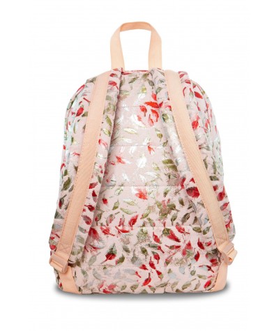 Różowy plecak w piórka pikowany puchowy CoolPack Ruby Feathers Bluish dla dziewczyny