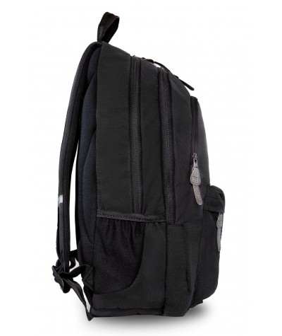 Czarny plecak z naszywkami szkolny dla dziewczyny CoolPack Hippie bok