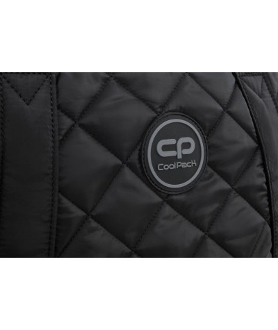 Czarna torba damska sportowa pikowana puchowa CoolPack CP Black Luna logo