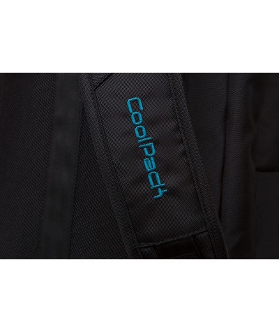 Czarny plecak męski na laptop biznesowy CoolPack CP Might Black detal
