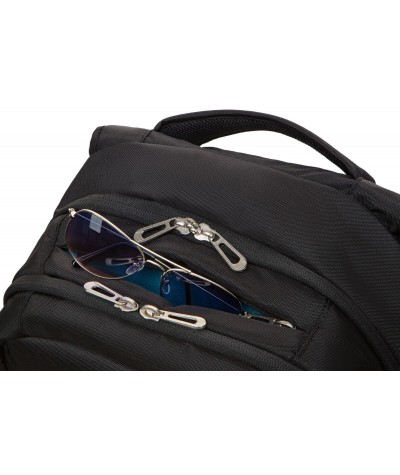 Czarny plecak męski na laptop biznesowy CoolPack CP Might Black z kieszenią na okulary