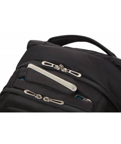 Czarny plecak męski na laptop biznesowy CoolPack CP Might Black kieszeń na smartfon