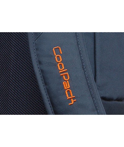 Granatowy plecak męski na laptop biznesowy CoolPack CP Might Blue logo