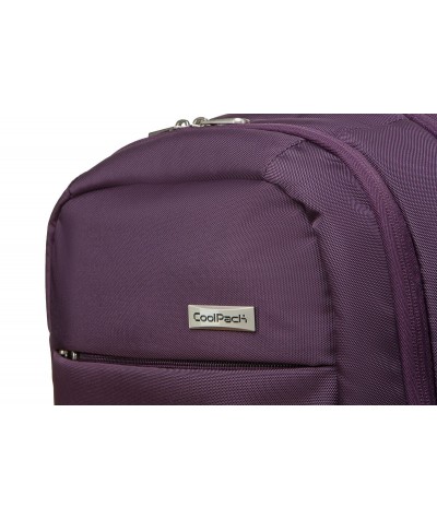 Fioletowy plecak męski na laptop biznesowy CoolPack CP Might Purple z mocnego materiału