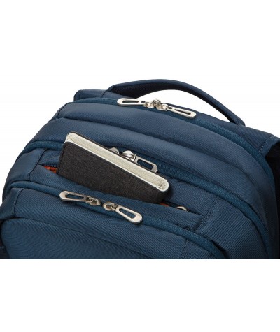 Plecak męski bagaż podręczny granatowy z pomarańczową podszewką na laptopa