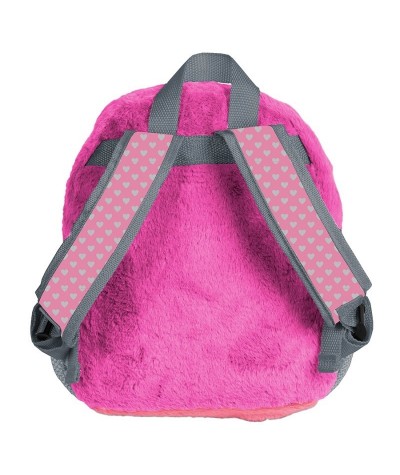 Różowy plecaczek pluszowy z kotem i buldogiem dla przedszkolaka mały