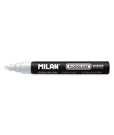 Marker Milan Fluoglass do szklanych tablic / szyb biały