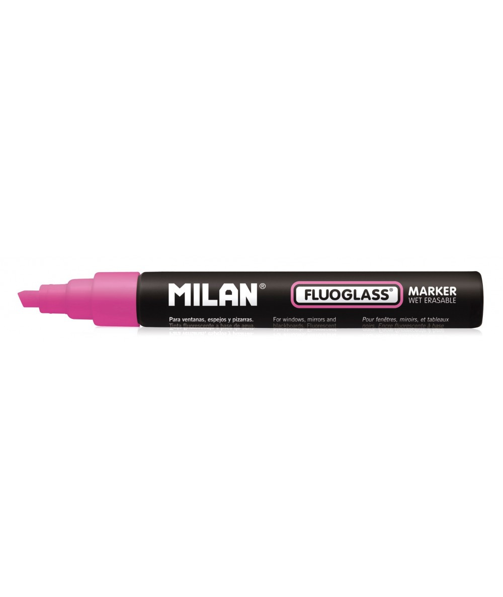 Marker Milan Fluoglass do szklanych tablic / szyb różowy