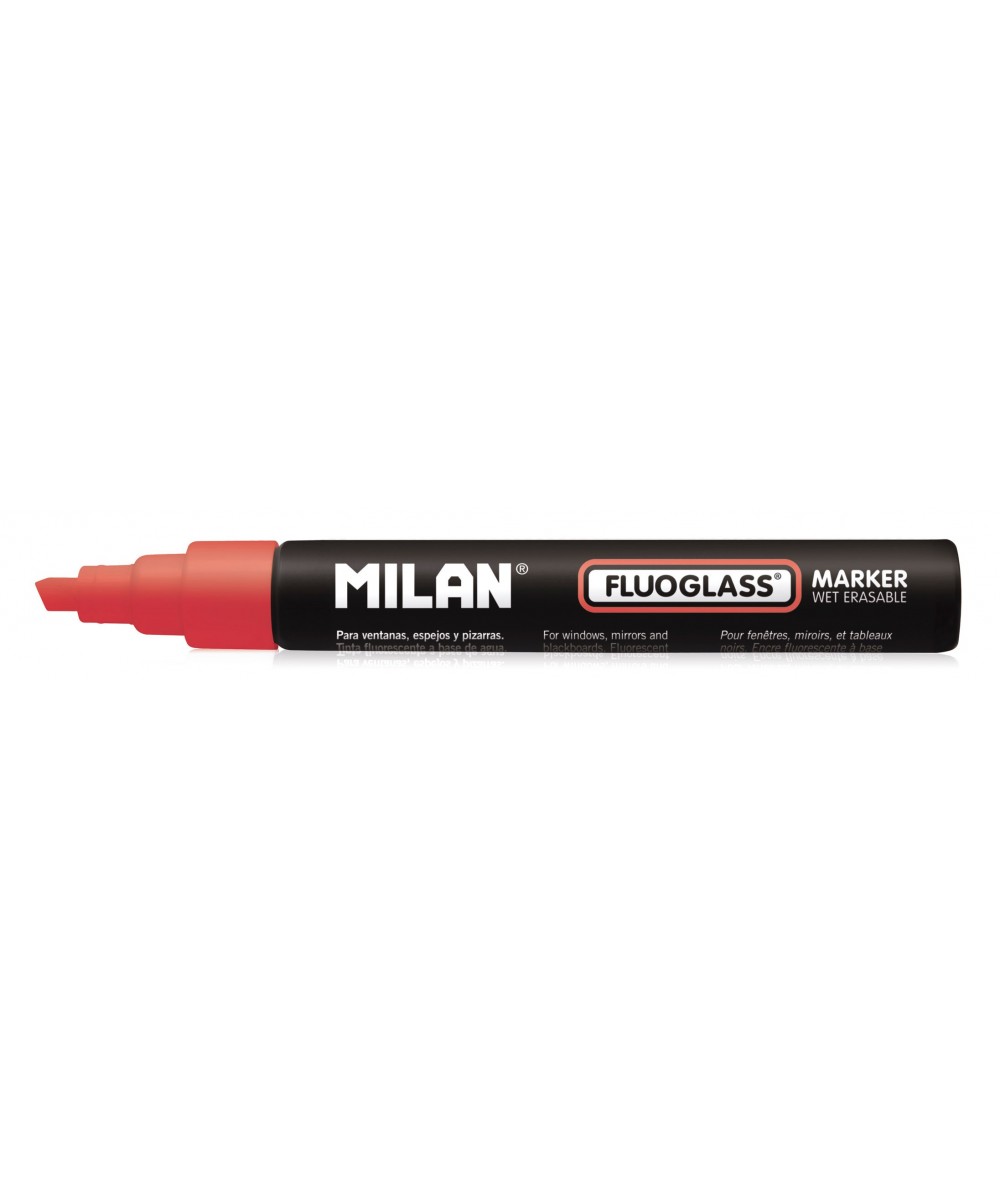 Marker Milan Fluoglass do szklanych tablic / szyb czerwony