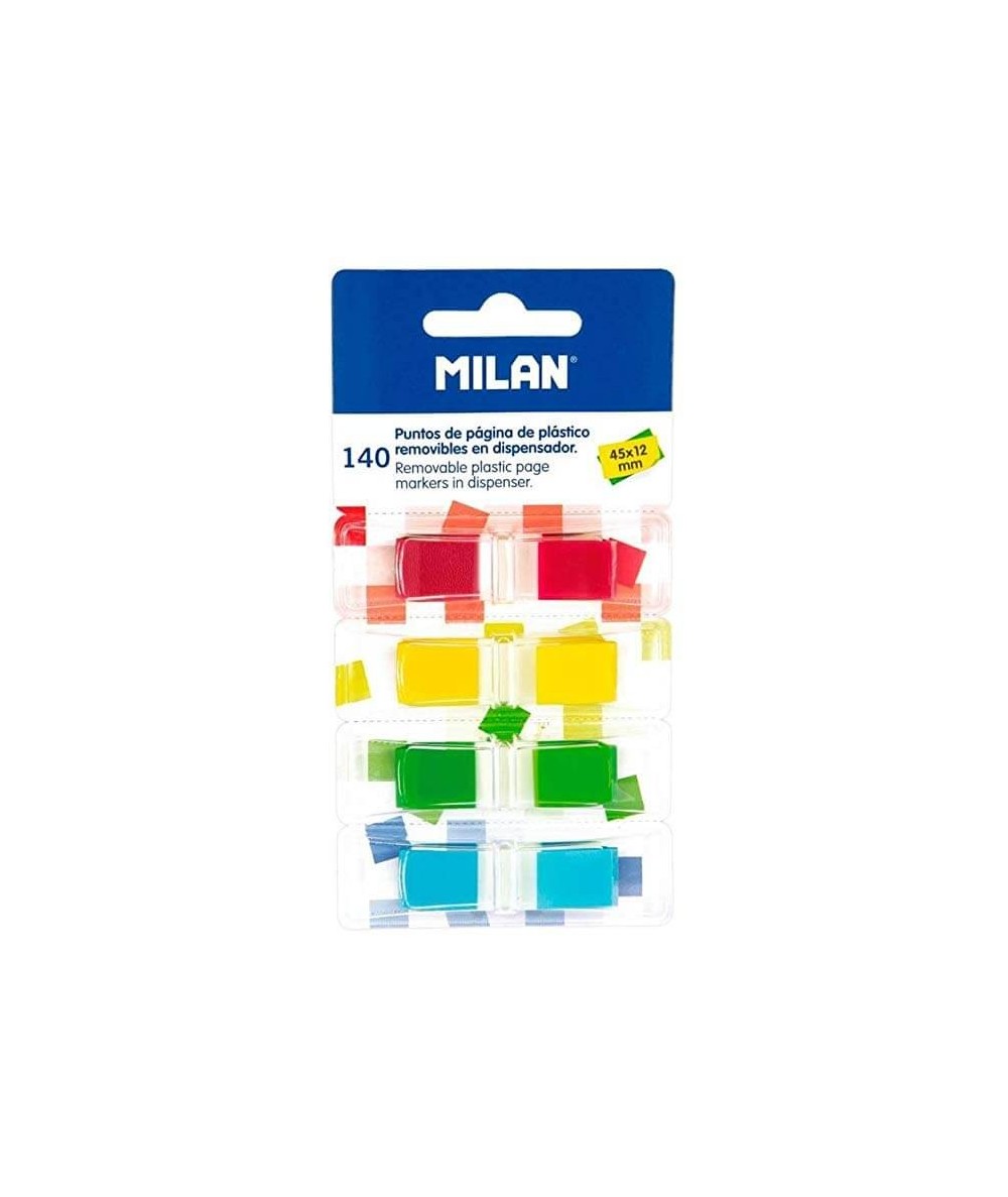 Zdejmowane, plastikowe karteczki / indeksy Milan 4 kolory 140 szt. 45*12mm