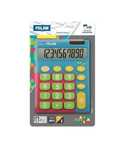 Kalkulator Milan 10 pozycji Touch Duo Mix duże przyciski niebieski