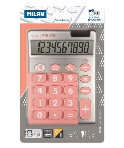 Kalkulator Milan Różowy 10 pozycji Silver
