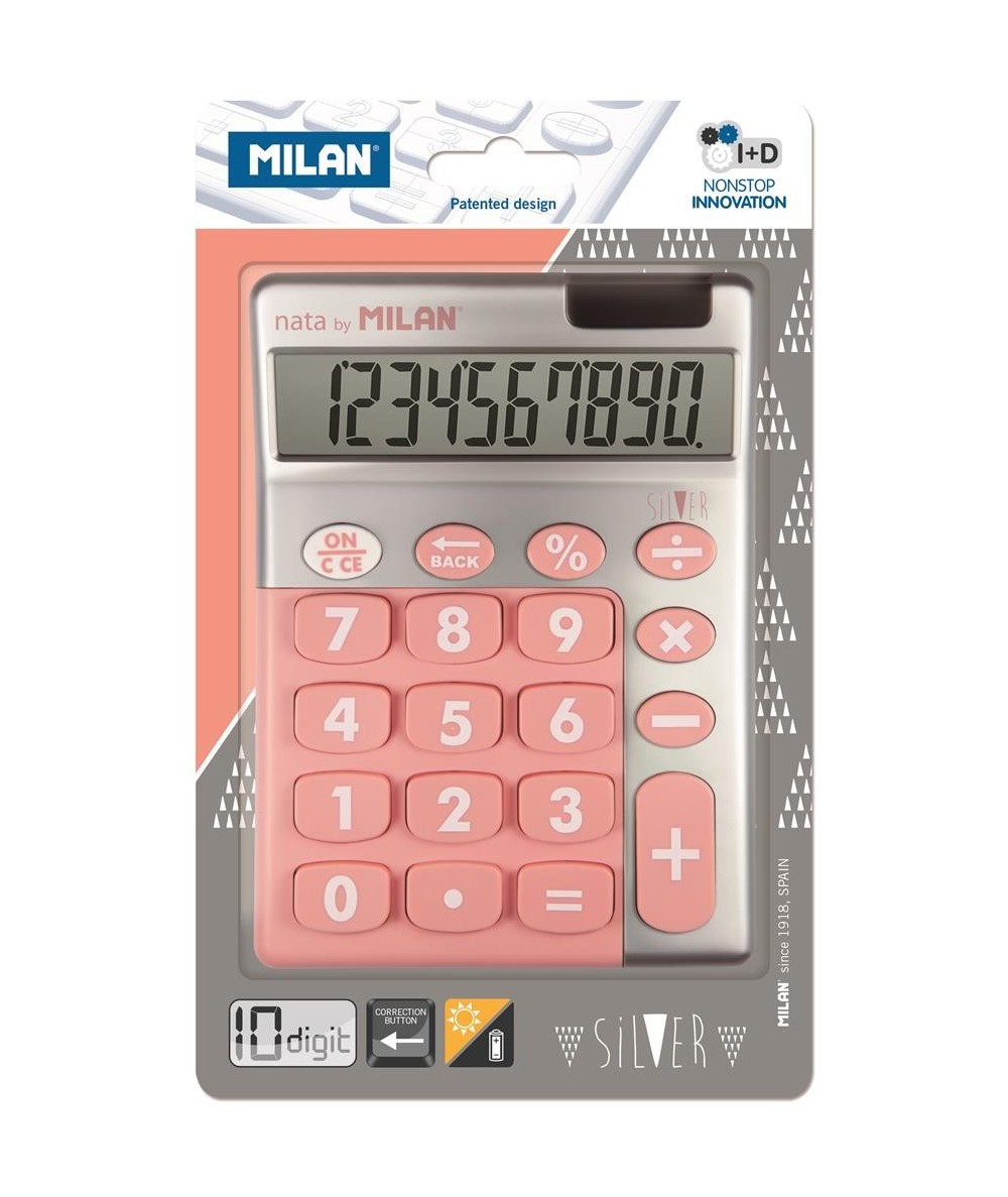 Kalkulator Milan Różowy 10 pozycji Silver