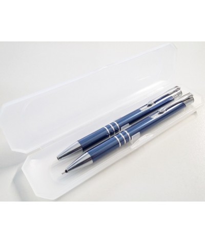 Długopis i ołówek automatyczny z metalu w pudełku na prezent zestaw