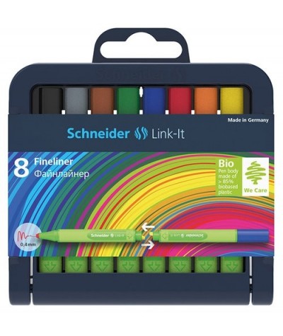 Krótkie cienkopisy Schneider Link-It 8 kolorów 0,4mm