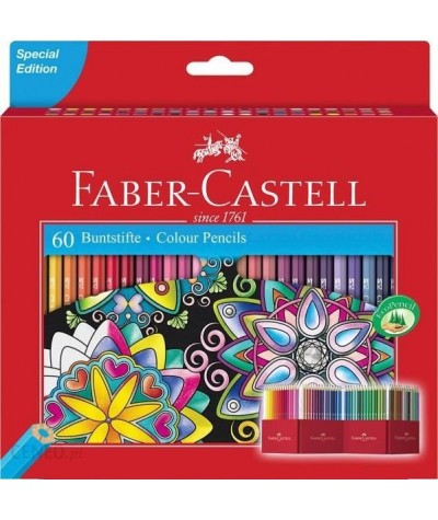 Kredki ołówkowe Faber-Castell różne kolory 60 szt. profesjonalne