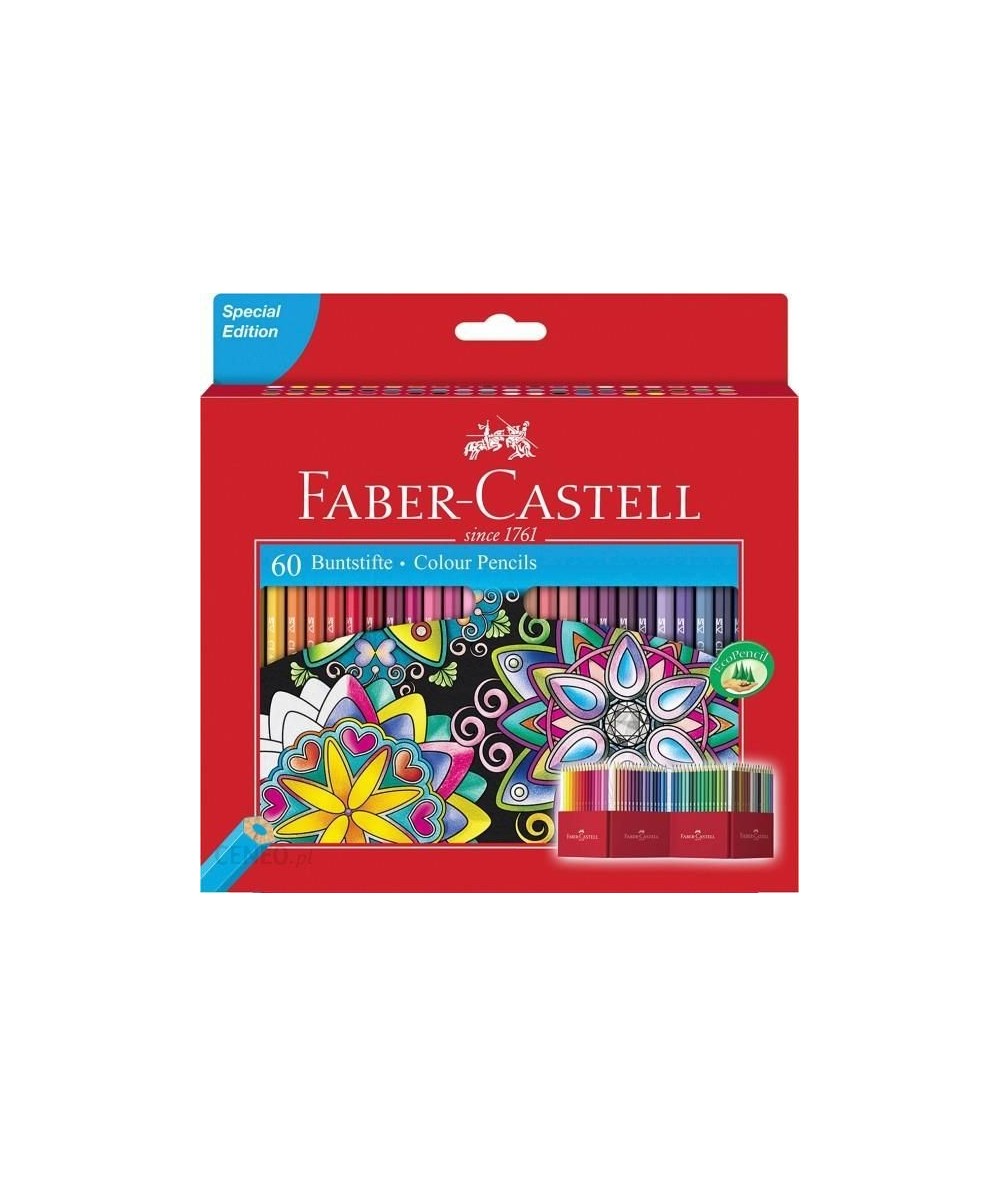 Kredki ołówkowe Faber-Castell różne kolory 60 szt. profesjonalne
