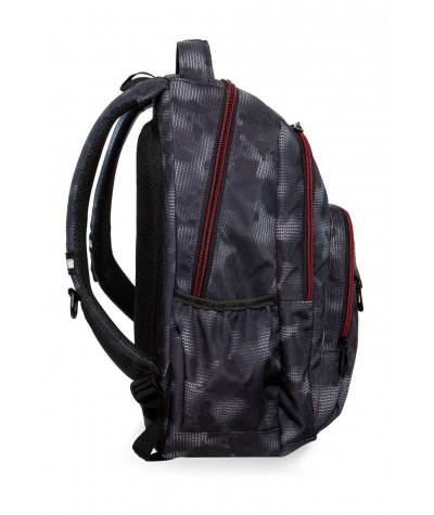 Szary plecak szkolny mgła z kieszenią na bidon CoolPack Misty Red Basic Plus