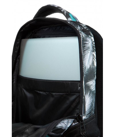 Szaro - miętowy plecak z kieszenią na laptopa w palmy CoolPack Palm Trees Mint Spiner