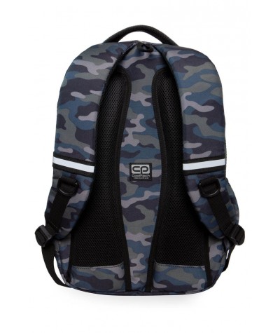 Szary plecak moro z profilowanymi plecami młodzieżowy CoolPack Military Basic Plus