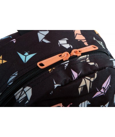 Czarny plecaczek wycieczkowy ze zwierzakami CoolPack Origami Mini dwustronne zamki