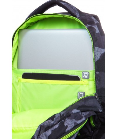 Szary plecak na laptop szkolny młodzieżowy moro CoolPack Moro Yellow Dart