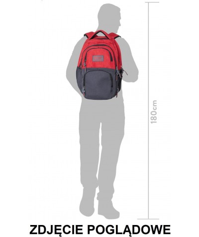 Duży plecak młodzieżowy do liceum szary melanż CoolPack Melange Grey rozmiar