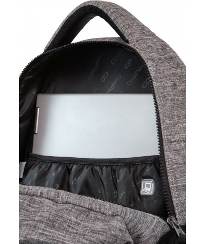 Duży plecak na laptop młodzieżowy do liceum szary melanż CoolPack Melange Grey