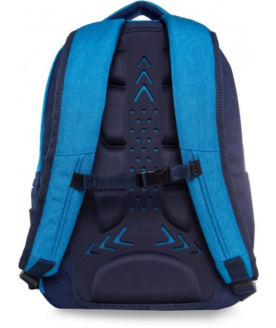 Duży plecak z paskiem piersiowym młodzieżowy do liceum niebieski melanż CoolPack Melange Aero