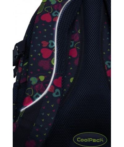 Kolorowy plecak w serduszka 4 przegrody Coolpack Lime Hearts Factor odblaski