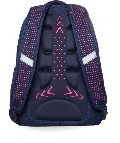 Plecak młodzieżowy w kropki dla dziewczyny CoolPack Dots Pink Dart system AIR FLOW