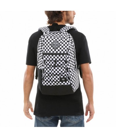 Czarno-biały plecak Vans Snag Black White Checkerboard szachownica męski
