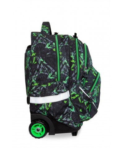 Dwukomorowy plecak na kółkach dla chłopca CoolPack Electric Green Starr
