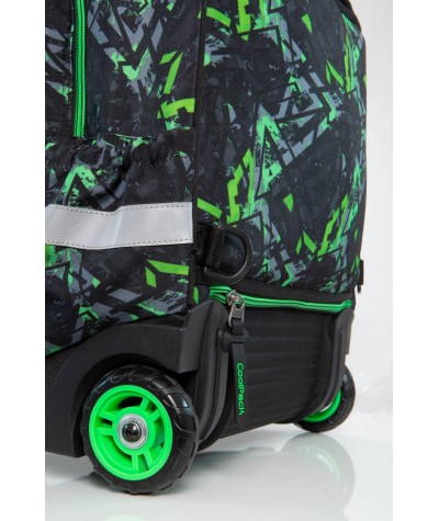 Zielony plecak na wytrzymałych kółkach dla chłopca CoolPack Electric Green Starr