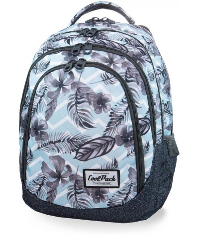 Niebieski plecak szkolny z liśćmi palm CoolPack Surf Palms Drafter