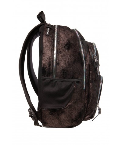 Zamszowy plecak szkolny na laptop brokatowy CoolPack Diamond Black Unit