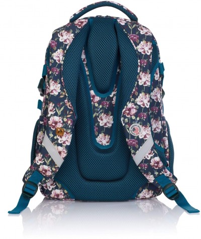 Granatowy plecak młodzieżowy w kwiaty dla dziewczyny Head HD-333