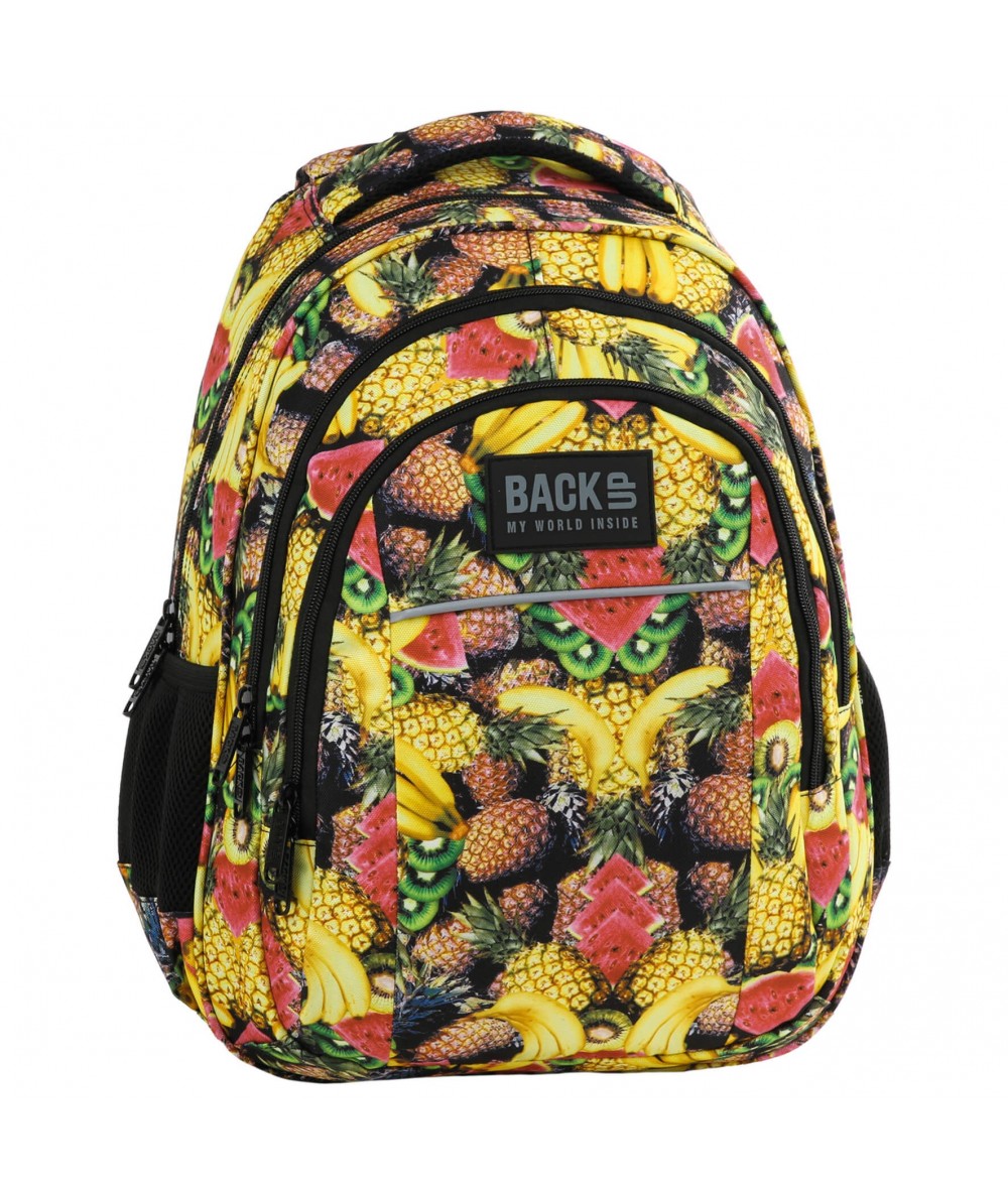 Plecak szkolny BackUP w ananasy owoce H29