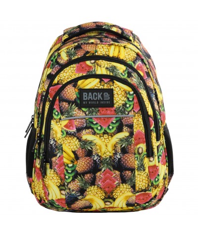 Modny plecak szkolny z ananasem ananasem bananem dla dziewczynki BackUP H29