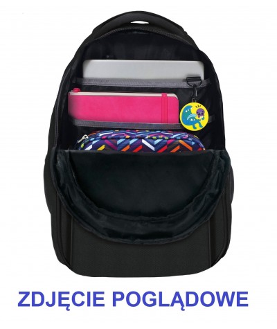 Tęczowy plecak szkolny Unicorn z jednorożcem dla dziewczynki BackUP H15 kieszeń na teczkę