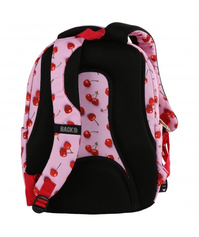 Wygodny plecak szkolny w wisienki wiśnie dla dziewczynki BackUP L31
