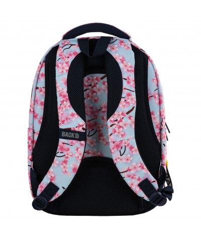 Wyprofilowany plecak szkolny z kwiatami wiśni dla dziewczynki BackUP L25