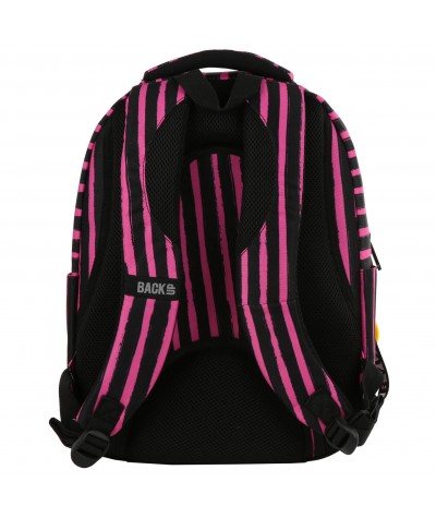Ergonomiczny plecak szkolny w paski zygzaki dla dziewczynki BackUP L07