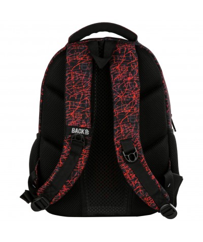 Ergonomiczny plecak szkolny dla chłopca z lawą czerwone kreski BackUP M47