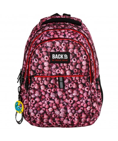 Plecak szkolny z malinami dla dziewczynki BackUP N30