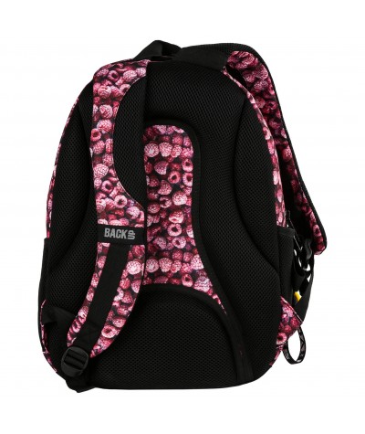 Różowy plecak szkolny w maliny dla dziewczynki BackUP N30 szelki
