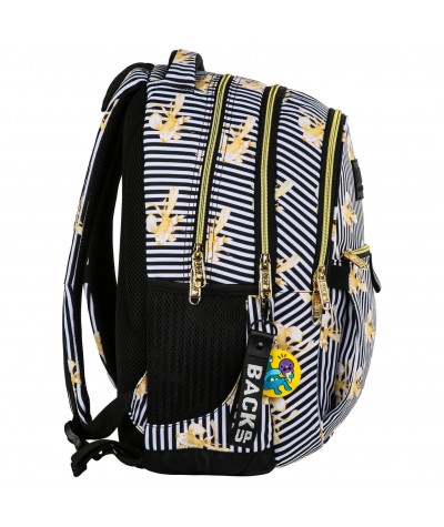 Plecak szkolny ze złotymi zamkami i złotą rybką dla dziewczynki BackUP N16