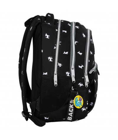 Trzykomorowy plecak szkolny z pieskiem chihuahua dla dziewczynki BackUP N81 